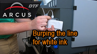 Burping white ink lines
